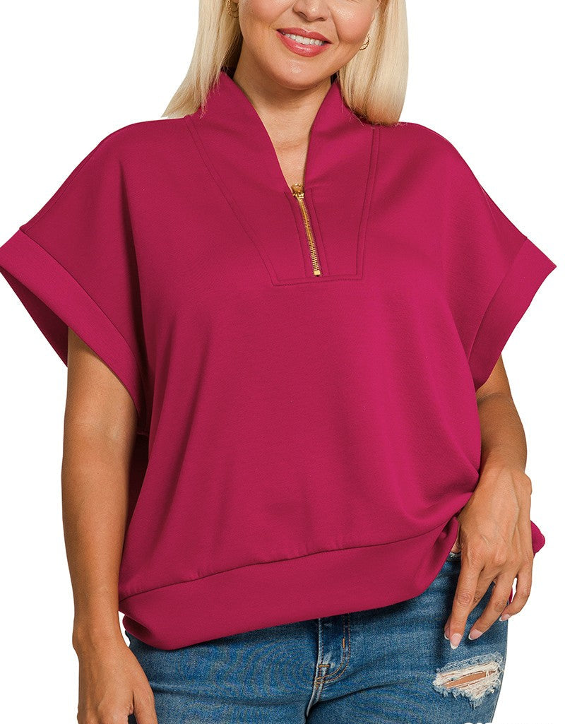 Half Zip Scuba Sweatshirt