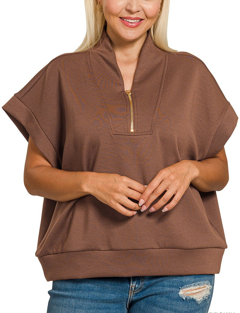 Half Zip Scuba Sweatshirt