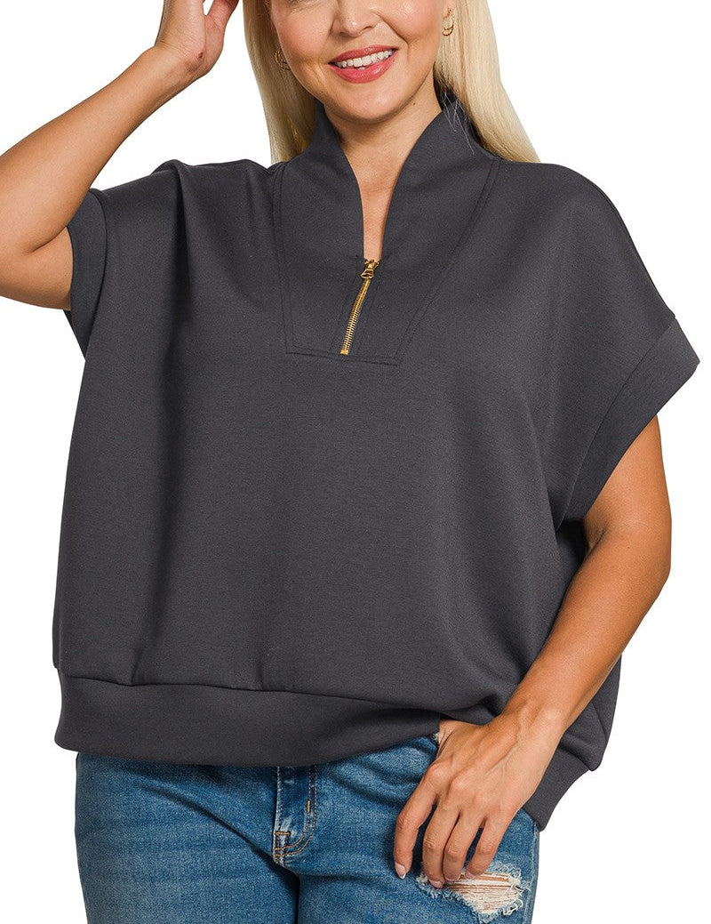 Half Zip Scuba Sweatshirt