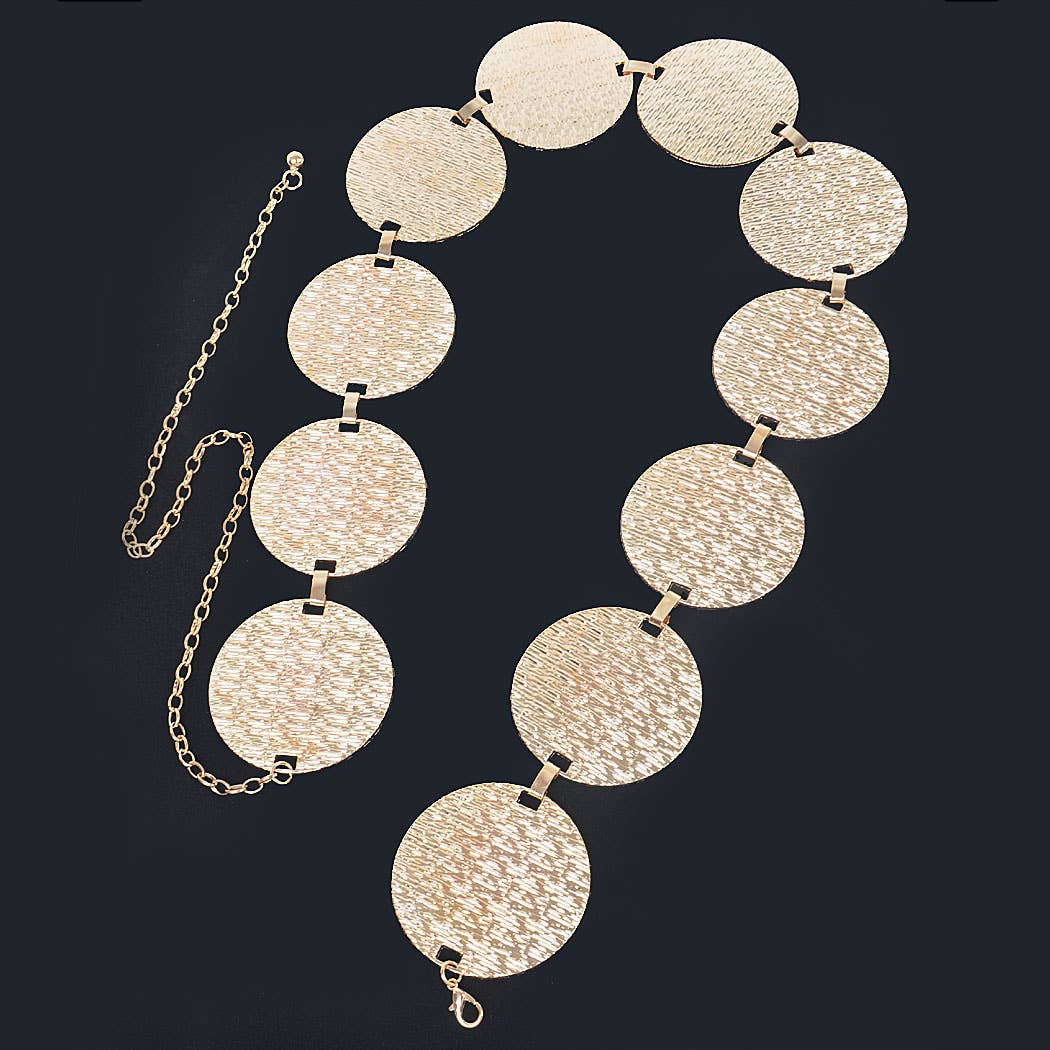 Textured Disc Gold Belt