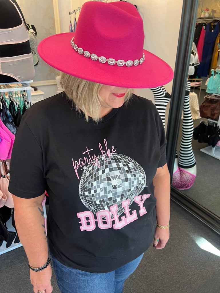 Fuchsia Rhinestone Fedora