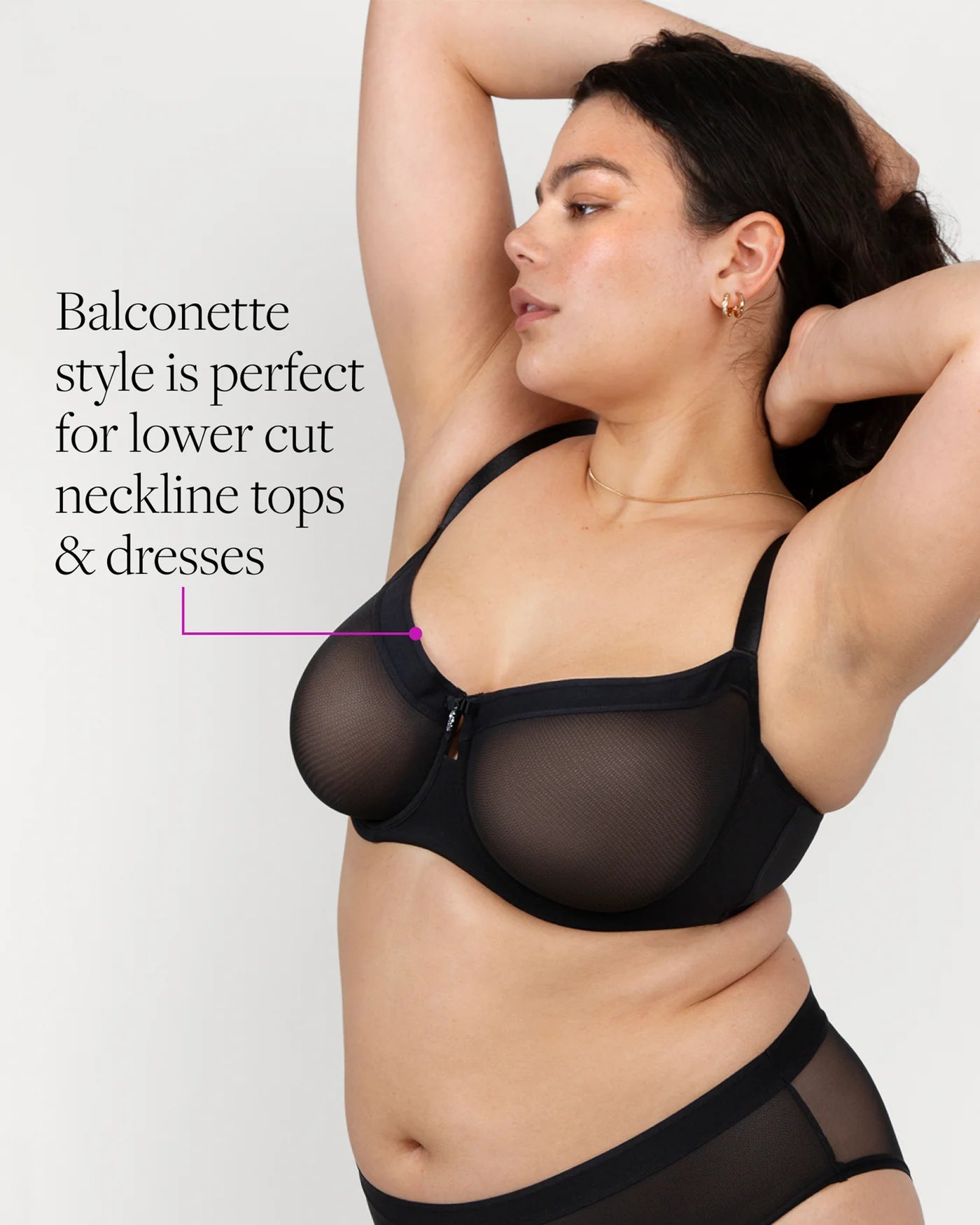 Tina Mesh Unlined Balconette Bra
