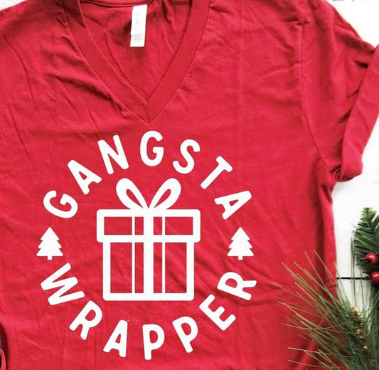 Gangsta Wrapper V-Neck Tee