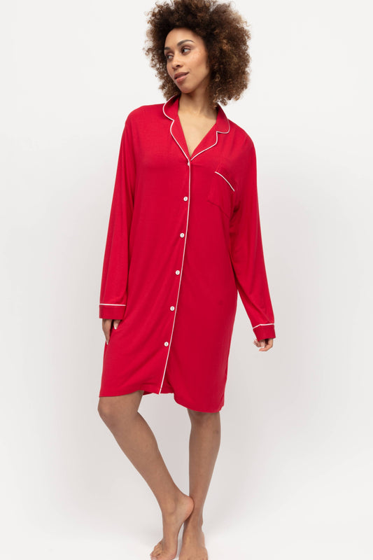 Montana Red Revere Jersey Long Sleeve Nightshirt