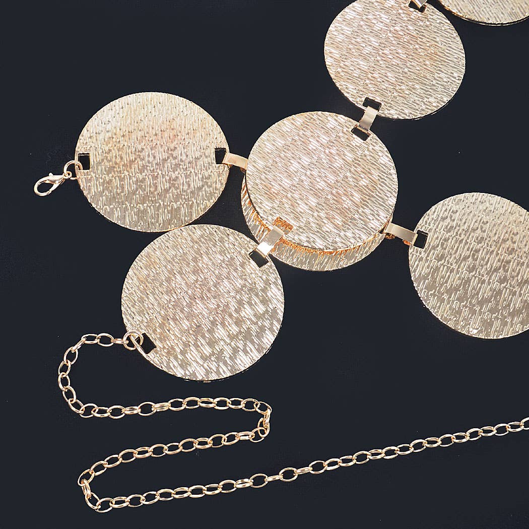 Textured Disc Gold Belt