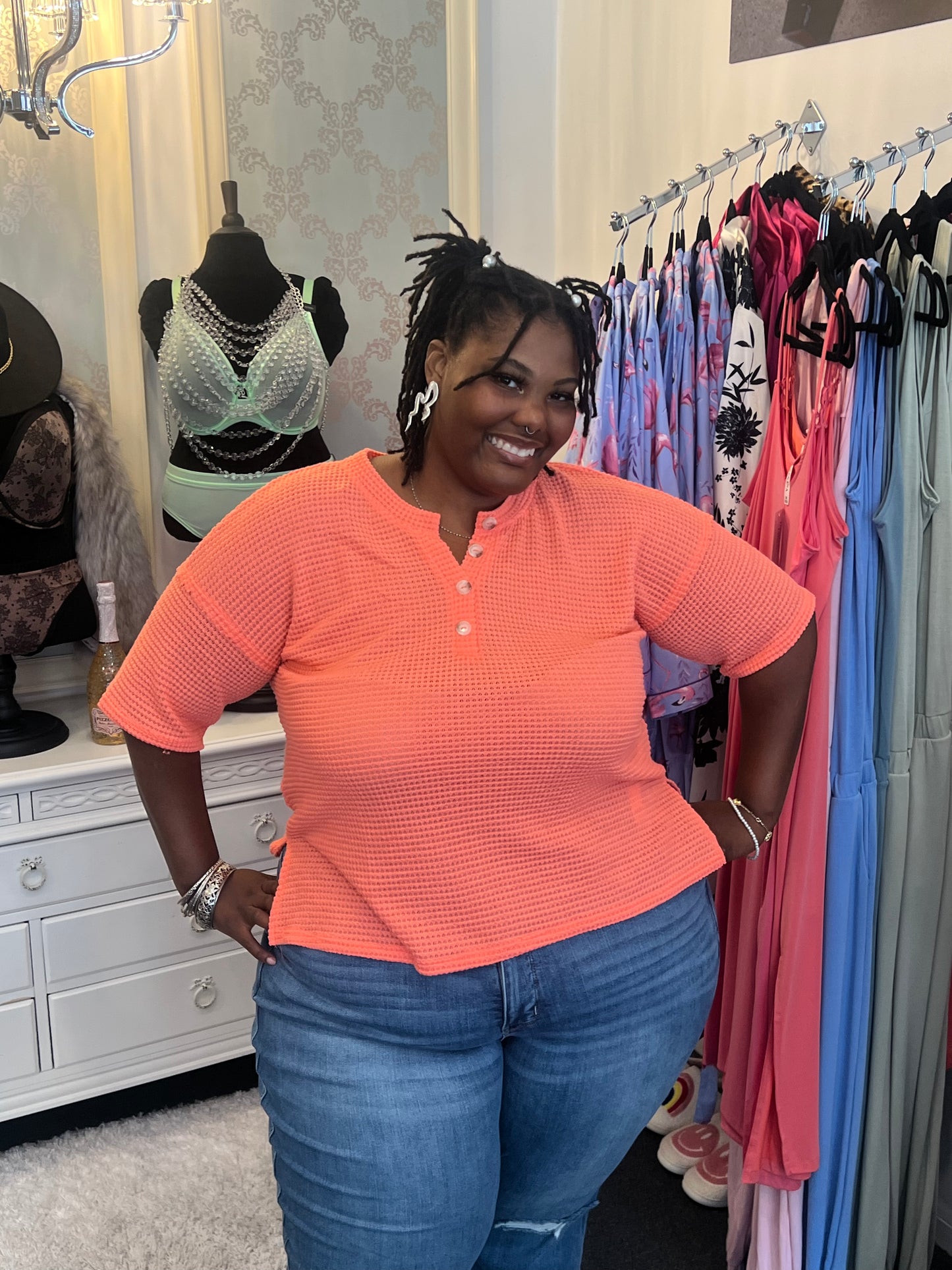 Coral Crochet top