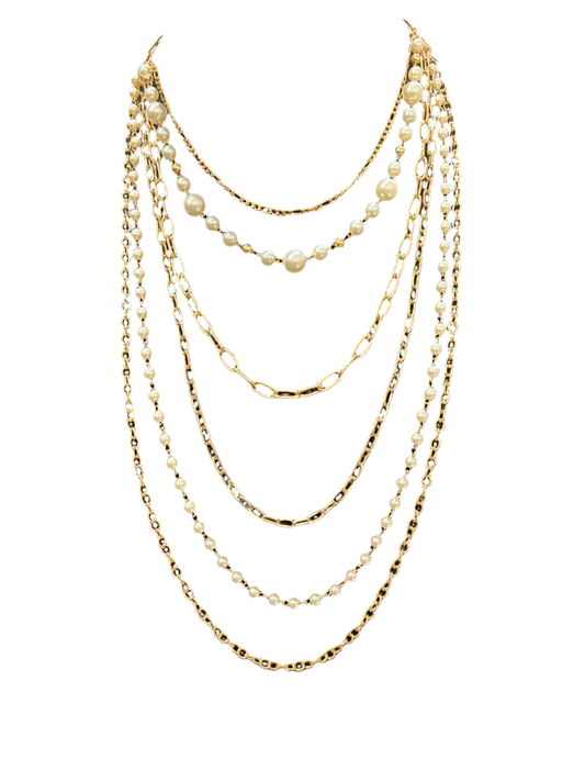 Chains and Pearls Necklace