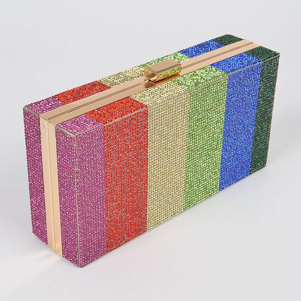 Rainbow Rhinestone Clutch