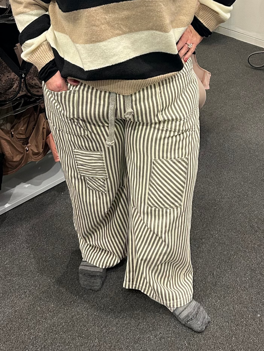 Striped Barrel Pants