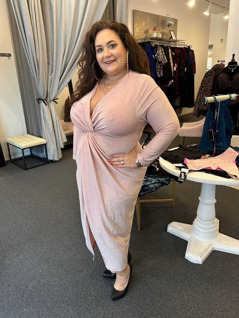 Rose Radiance Twist Dress