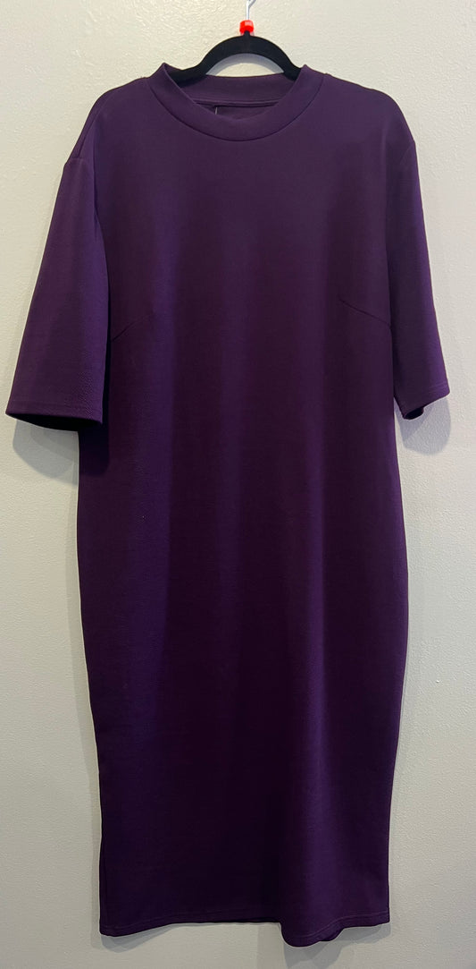 Mock Neck Purple Dress