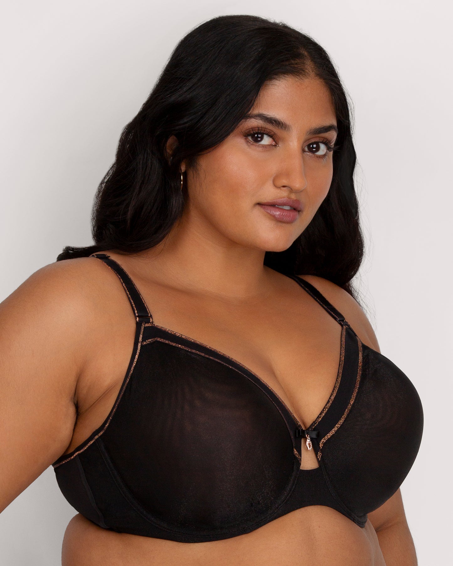 Liza Shimmer Unlined Mesh Full Coverage Underwire Bra