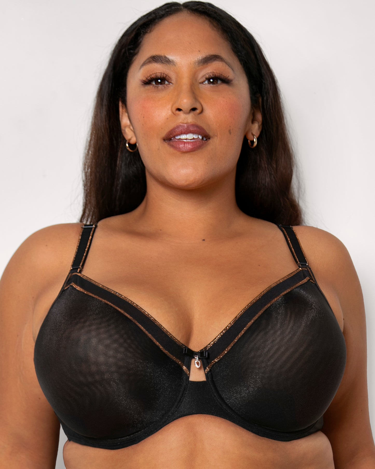 Liza Shimmer Unlined Mesh Full Coverage Underwire Bra