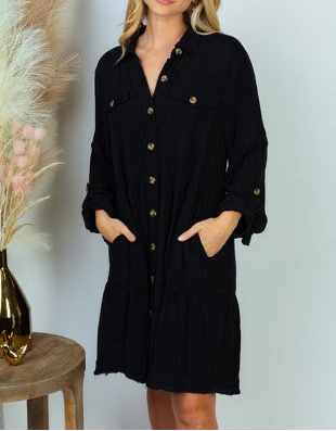 Rowan Tiered Shirt Dress