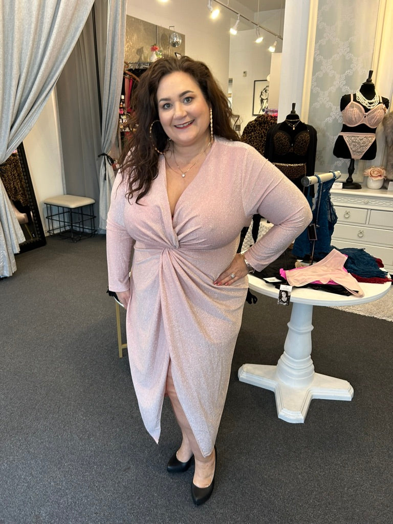 Rose Radiance Twist Dress