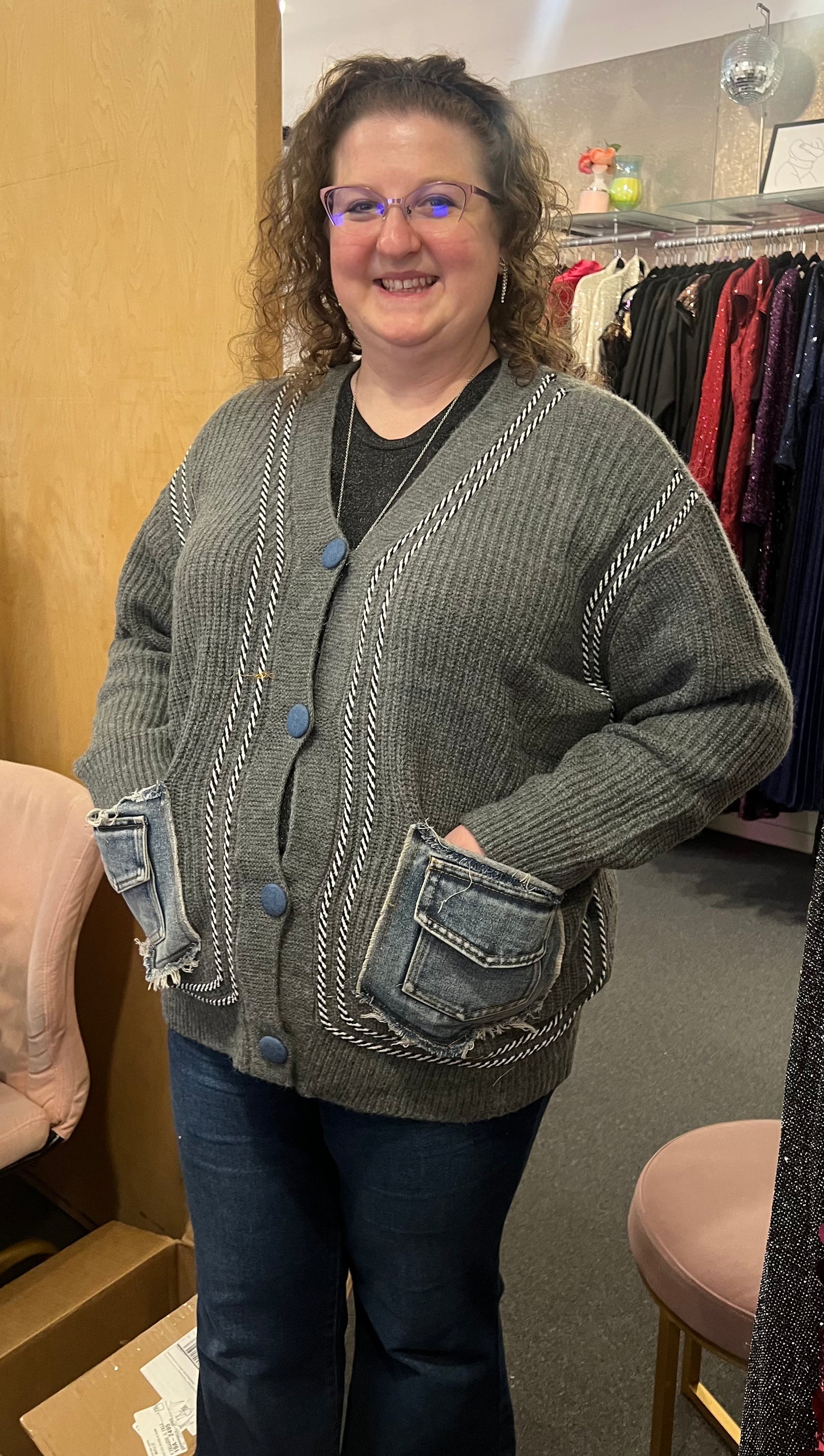 Metro Indigo Stitch Cardigan