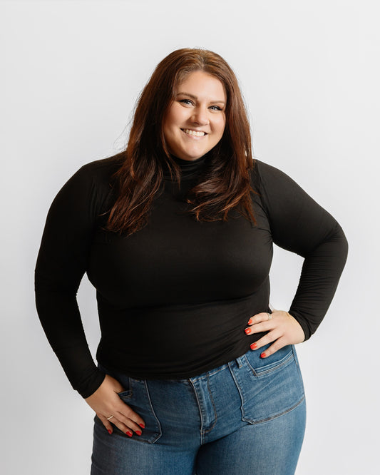 Microfiber Mock Neck