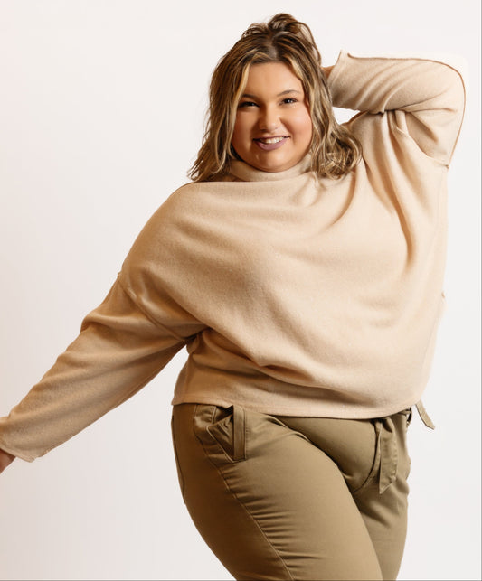 Foil Cropped Turtleneck