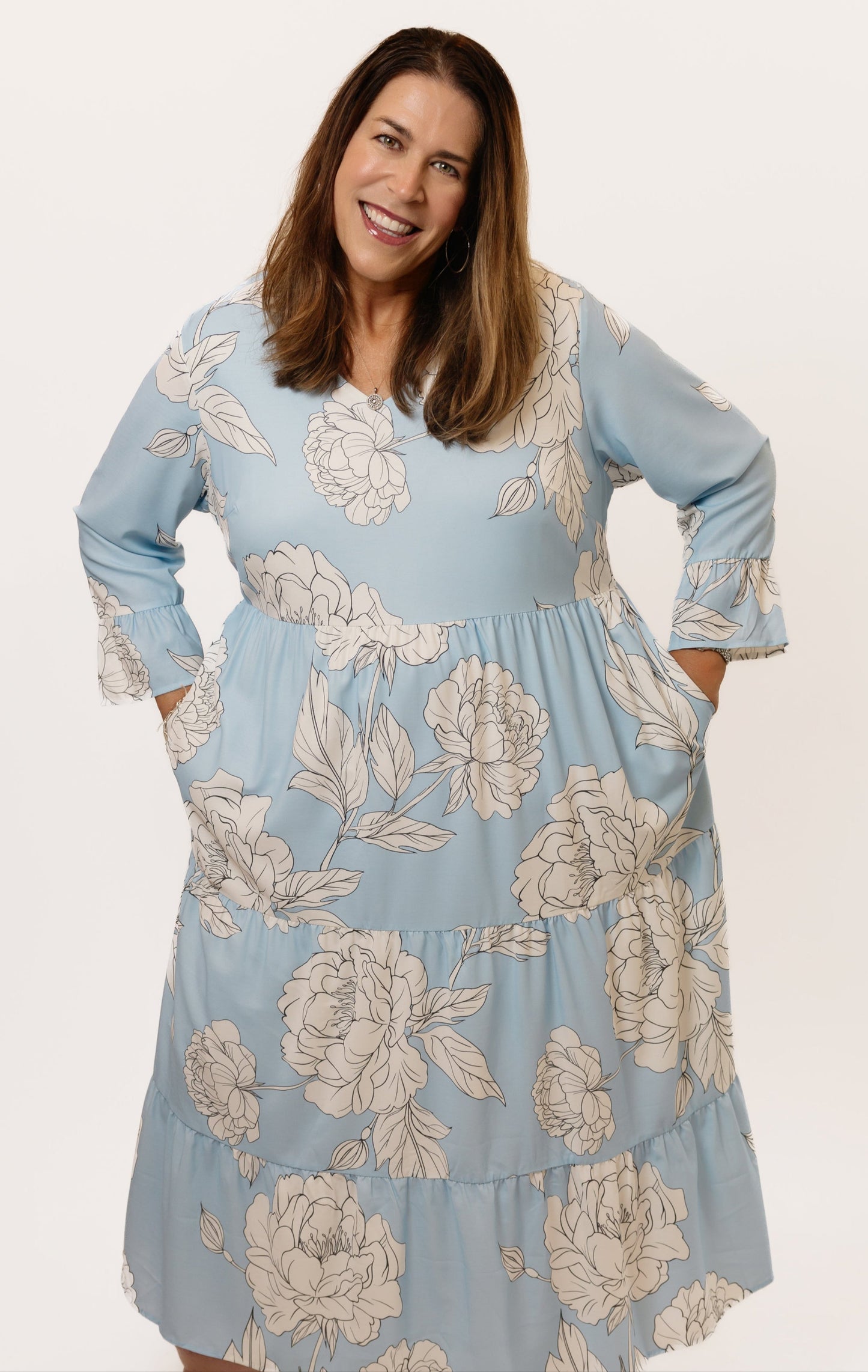 Powder Blue Tiered Dress