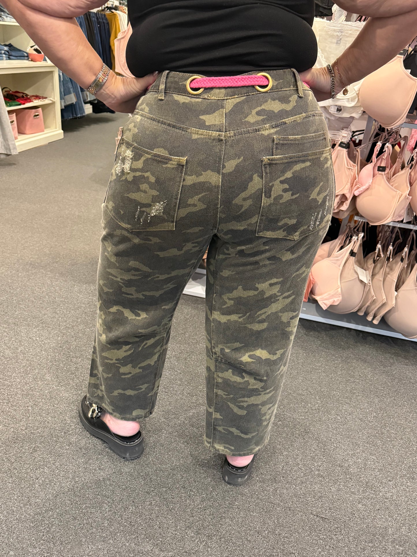 Camo Pants with Braided Belt