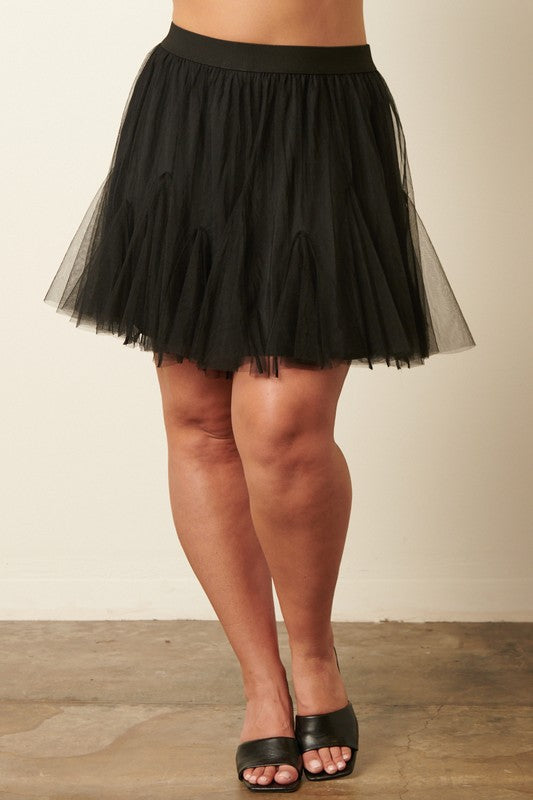 Black Tulle Mini Skirt
