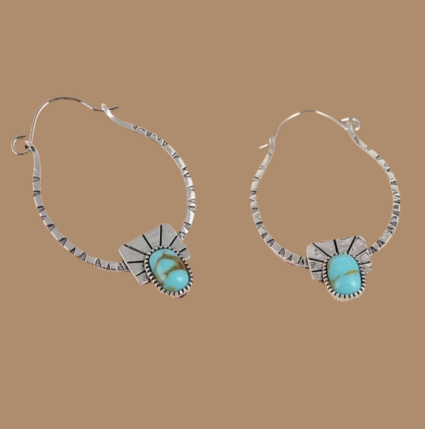 Turquoise Hoop Earrings