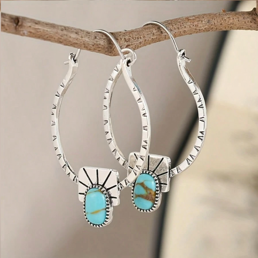 Turquoise Hoop Earrings
