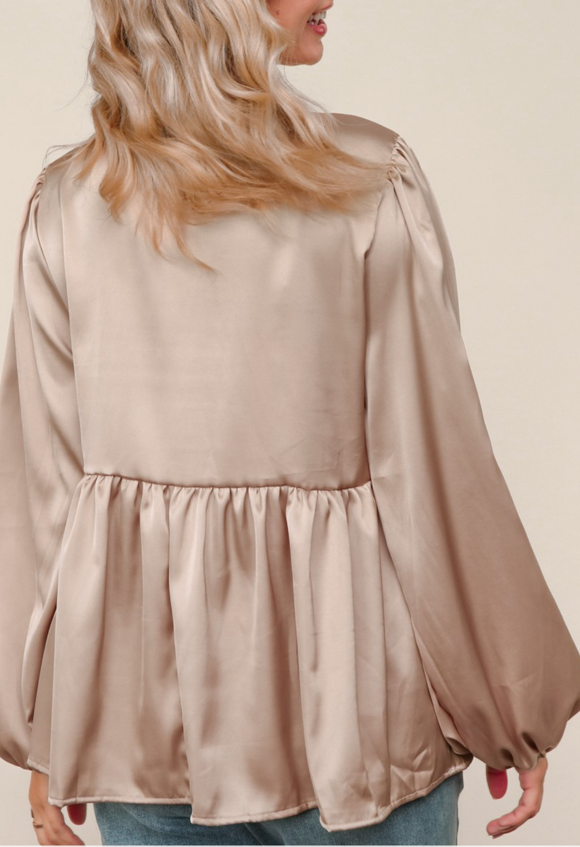Satin Babydoll Blouse