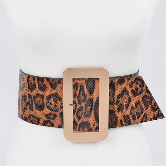 Wide Leopard Belt