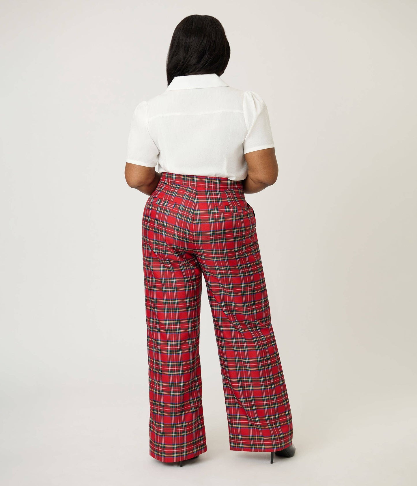Plaid Wide Leg Sailor Pants