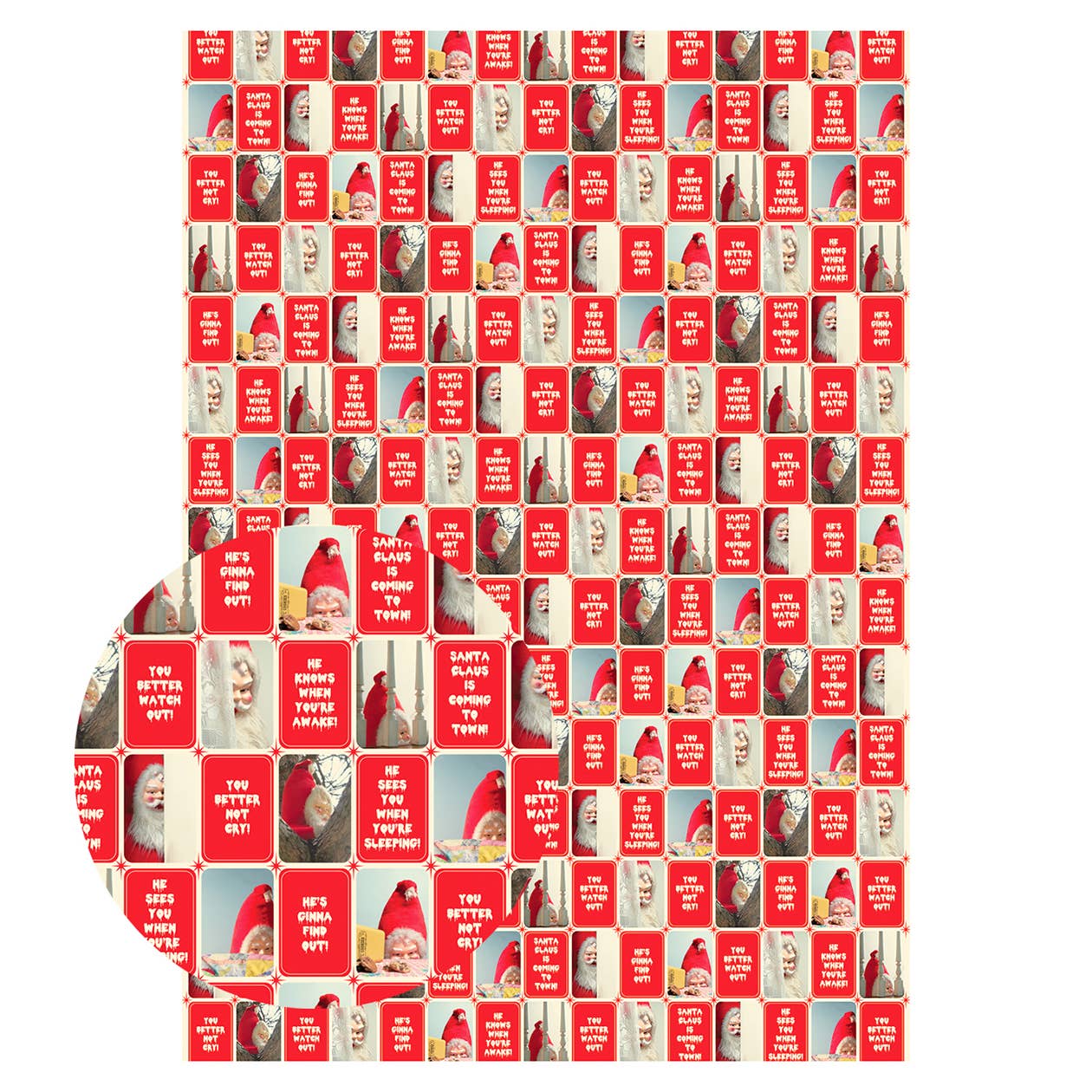 Creepy Santa Gift Wrapping Paper Set
