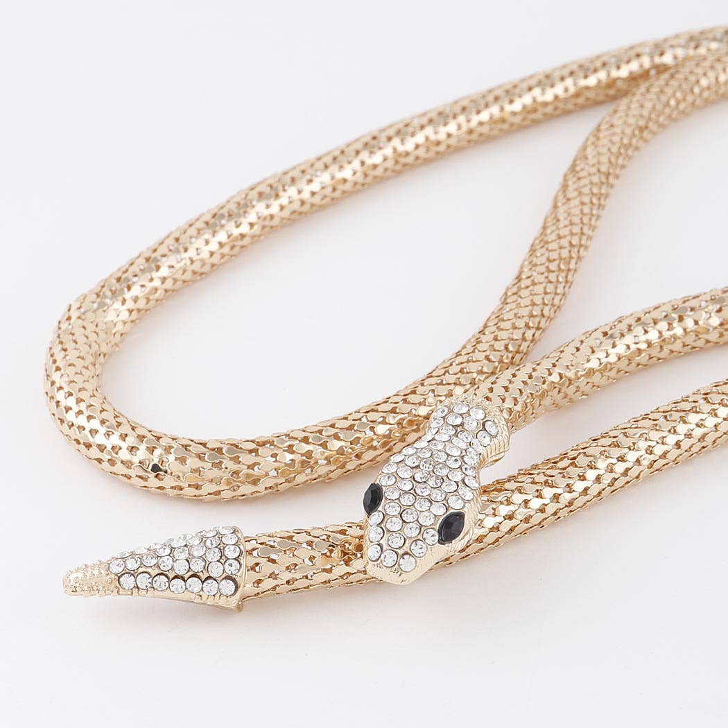 Jeweled Serpent Coil Necklace