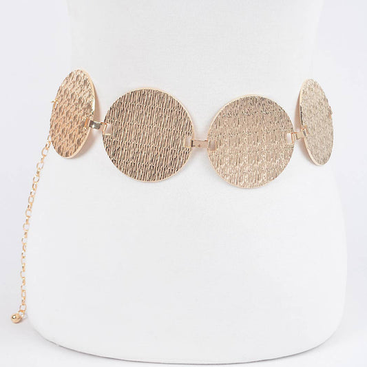 Textured Disc Gold Belt