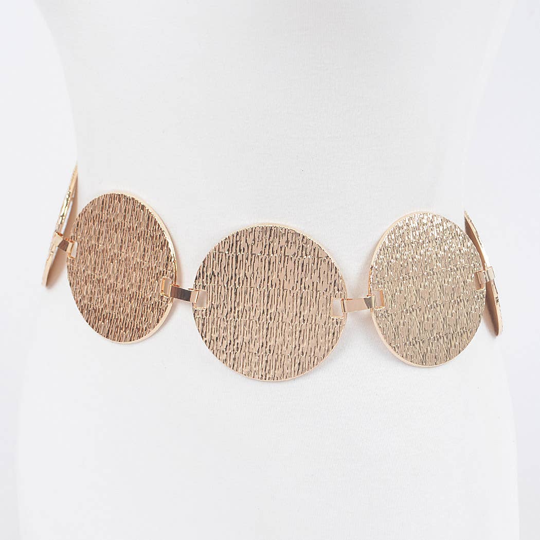 Textured Disc Gold Belt