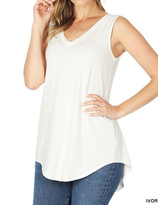 Luxe V Neck Sleeveless Tank