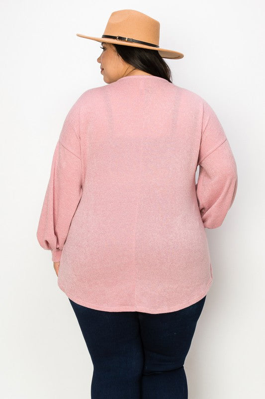 Round Neck Bubble Sleeve