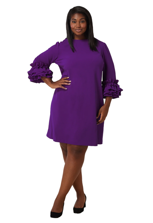 Ruffle Sleeve Sheath Dress