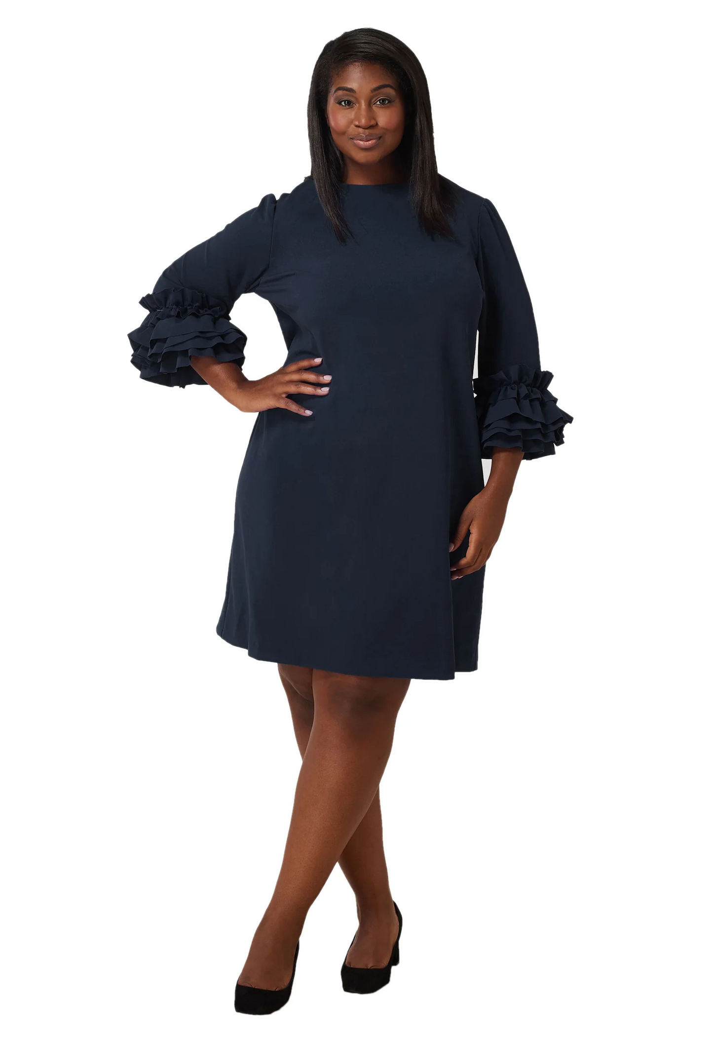 Ruffle Sleeve Sheath Dress